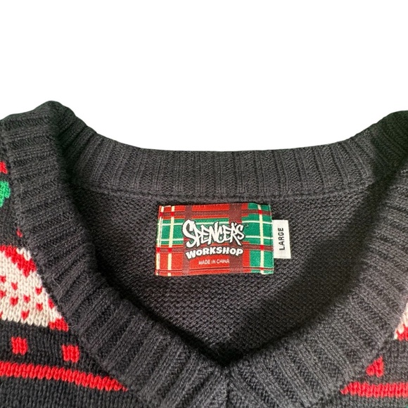Spencer’s Workshop Ugly Christmas Sweater  Mistletoe “Kiss Me” Men’s Large - Picture 7 of 11